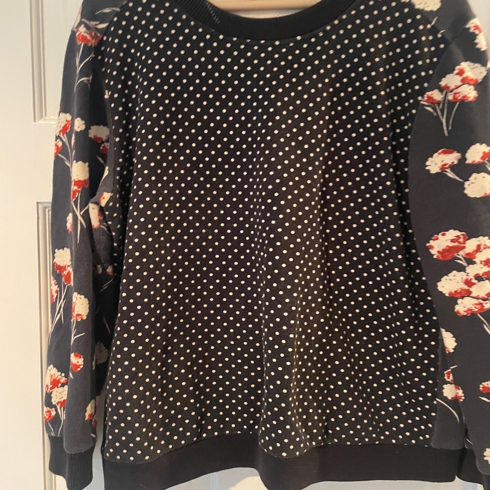 Floral and Polka Dot Sweat Shirt xl tory burch - Picture 2 of 4